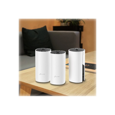 TP-LINK Whole Home Mesh WiFi System Deco M4 (3-Pack) 802.11ac 300+867 Mbit/s 10/100/1000 Mbit/s Ethernet LAN (RJ-45) ports 2 Mes