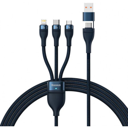 Baseus Flash Series II cable USB Type C / USB Type A - USB Type C / Lightning / micro USB 100 W 1.2 m blue (blue)