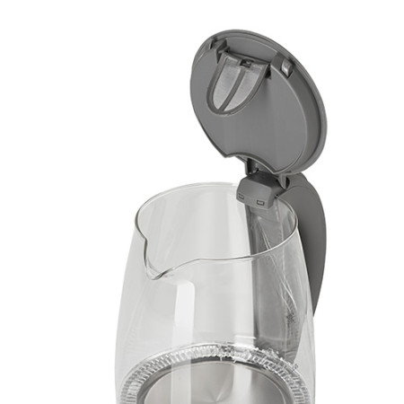 Adler Kettle AD 1286 Standard 2200 W 2 L Plastic/Glass 360 rotational base Grey/ transparent