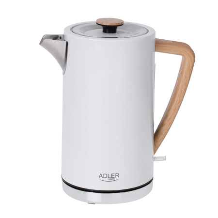 Adler Kettle AD 1347w Electric 2200 W 1.5 L Stainless steel 360 rotational base White