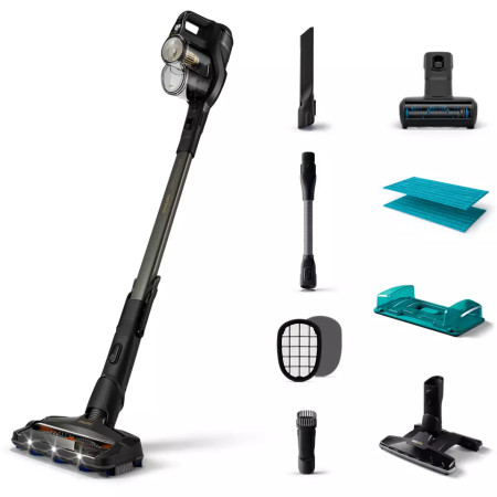 Philips Vacuum cleaner XC8349/01 Aqua Plus Cordless operating Handstick - W 25 V Operating time (max) 80 min Black Warranty 24 m