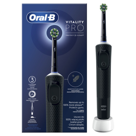 Oral-B Electric Toothbrush D103 Vitality Pro Rechargeable For adults Number of brush heads included 1 Black Number of teeth brus