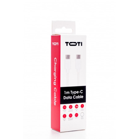 SEEK TOTI Type-C to Type-C, 1m PVC Data Cable 3A, White (White)