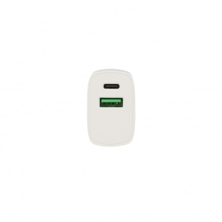 SEEK TOTI 20W Type-C + USB A Wall Fast Charger, White (White)