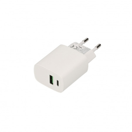 SEEK TOTI 20W Type-C + USB A Wall Fast Charger, White (White)