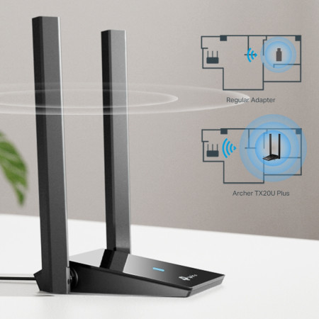 TP-LINK AX1800 Dual Antennas High Gain Wireless USB Adapter Archer TX20U Plus TP-LINK 802.11ax Ethernet LAN (RJ-45) ports 0 Mesh