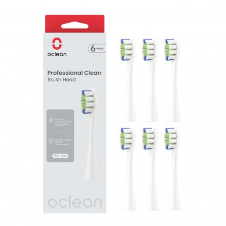 Oclean Professional Clean brush head P1C1 W06 6pcs White (White)