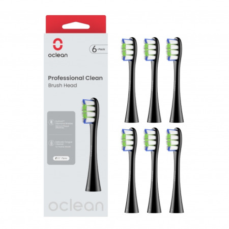 Oclean Professional Clen Brush Head 6 pcs P1C5 B06 Black (Black)