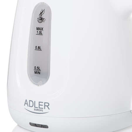 Adler Kettle | AD 1373 | Electric | 850 W | 1 L | Polypropylene | 360 rotational base | White