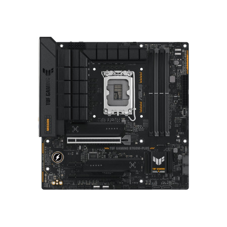 ASUS TUF GAMING B760M-PLUS | Processor family Intel B760 | Processor socket 1 x LGA1700 Socket | 4 DIMM slots - DDR5, non-ECC, o