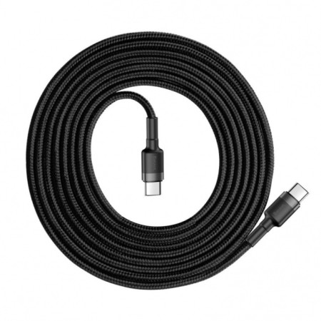 Baseus Cafule Cable durable nylon cable USB-C PD / USB-C PD PD2.0 60W 20V 3A QC3.0 2M black-gray (black-gray)