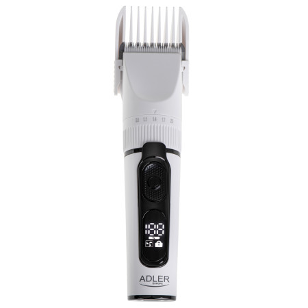 Adler | Hair Clipper with LCD Display | AD 2839 | Cordless | Number of length steps 6 | White/Black