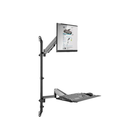 Digitus Sit-Stand Workstation Wall Single Mount, Max load 1-8 kg, max Screen Size: 17"-32", Black | Digitus