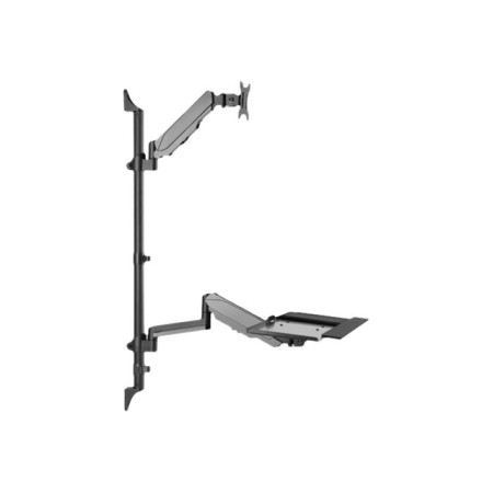 Digitus Sit-Stand Workstation Wall Single Mount, Max load 1-8 kg, max Screen Size: 17"-32", Black | Digitus