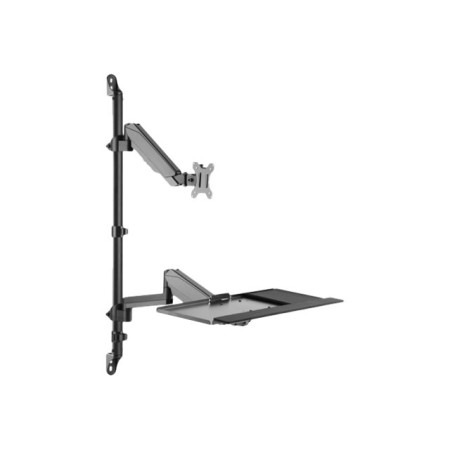 Digitus Sit-Stand Workstation Wall Single Mount, Max load 1-8 kg, max Screen Size: 17"-32", Black | Digitus