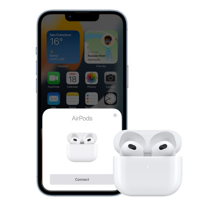 Apple | AirPods (3rd generation) with Lightning Charging Case | Wireless | In-ear | Noise canceling | Wireless | White