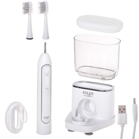 Adler 2-in-1 Water Flossing Sonic Brush | AD 2180w | Rechargeable | For adults | Number of brush heads included 2 | Number of te