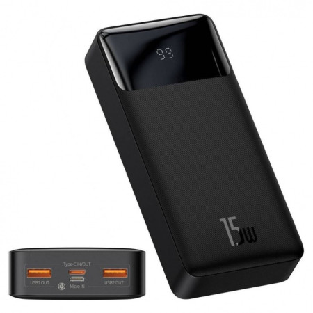 Baseus Bipow Fast Charging Power Bank 20000mAh 15W Black (Overseas Edition) (Black )