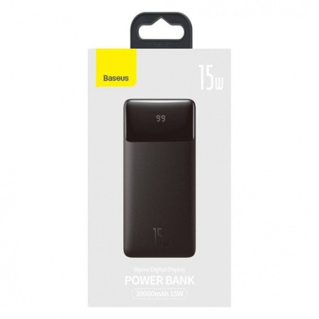 Baseus Bipow Fast Charging Power Bank 20000mAh 15W Black (Overseas Edition) (Black )