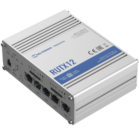 Dual LTE Cat 6 Router | RUTX12 | 802.11ac | 867 Mbit/s | 10/100/1000 Mbit/s | Ethernet LAN (RJ-45) ports 4 | Mesh Support No | M