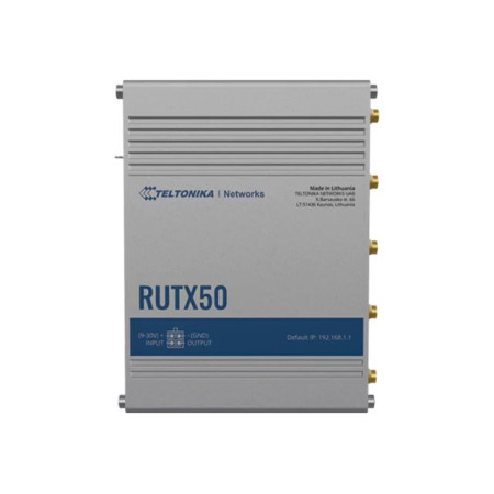 INDUSTRIAL 5G ROUTER | RUTX50 | 802.11ac | 867 Mbit/s | 10/100/1000 Mbps Mbit/s | Ethernet LAN (RJ-45) ports 5 | Mesh Support Ye