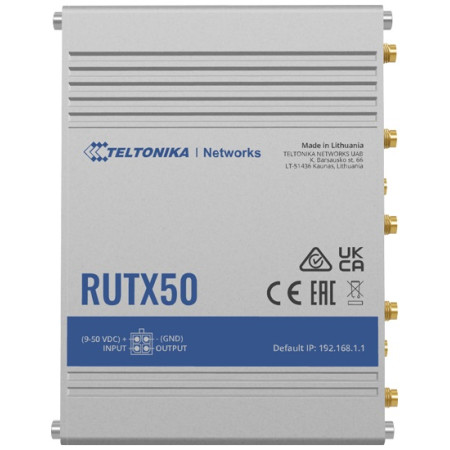 INDUSTRIAL 5G ROUTER | RUTX50 | 802.11ac | 867 Mbit/s | 10/100/1000 Mbps Mbit/s | Ethernet LAN (RJ-45) ports 5 | Mesh Support Ye