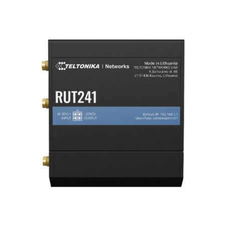 LTE Router | RUT241 | 802.11n | Mbit/s | 10/100 Mbit/s | Ethernet LAN (RJ-45) ports 2 | Mesh Support No | MU-MiMO No | 2G/3G/4G 