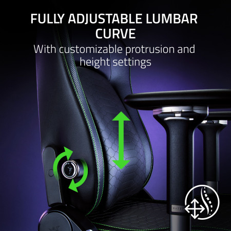 Razer Gaming Chair with Lumbar Support Iskur V2 EPU Leather, Aluminium | Black