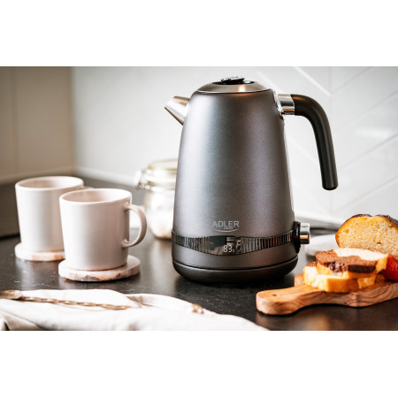 Adler Kettle | AD 1295g SS | Electric | 2200 W | 1.7 L | Stainless Steel | 360 rotational base | Grey