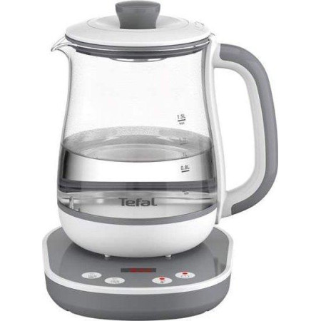 Tefal BJ551B10 Tastea Kettle, Glass, Grey/White | TEFAL