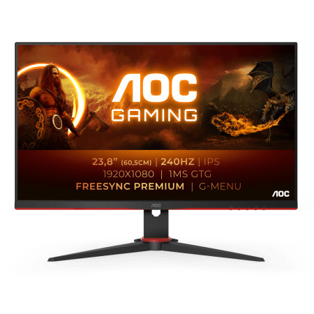 AOC | Monitor | 24G2ZE/BK | 23.8 " | IPS | FHD | 16:9 | 240 Hz | 1 ms | 1920 x 1080 | 350 cd/m | Headphone out (3.5mm) | HDMI po