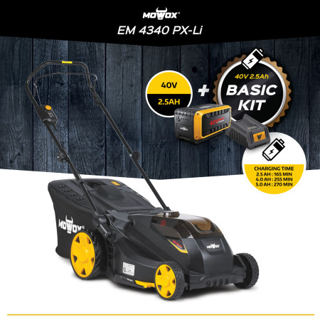 MoWox | 40V Comfort Series Cordless Lawnmower | EM 4340 PX-Li | Mowing Area 350 m | 2500 mAh | Battery and Charger included