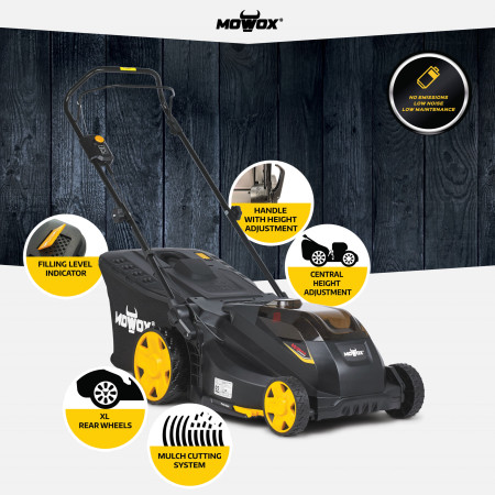 MoWox | 40V Comfort Series Cordless Lawnmower | EM 4340 PX-Li | Mowing Area 350 m | 2500 mAh | Battery and Charger included