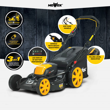 MoWox | 40V Comfort Series Cordless Lawnmower | EM 4640 PX-Li | 4000 mAh | Battery and Charger included