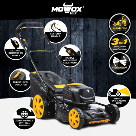 MoWox | 62V Excel Series Cordless Lawnmower | EM 4662 SX-Li | Mowing Area 750 m | 4000 mAh | Battery and Charger included