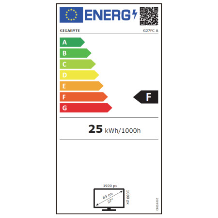 Gigabyte | Curved Gaming Monitor | G27FC A | 27 " | VA | FHD | 16:9 | 165 Hz | 1 ms | 1920 x 1080 pixels | 250 cd/m | HDMI ports