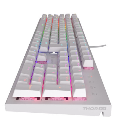 THOR 303 | Mechanical Gaming Keyboard | Wired | US | White | USB Type-A | Outemu Peach Silent