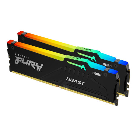 Kingston Fury Beast 64GB DDR5, 6000 MHz, CL30, 288-Pin, DIMM Kit (32GB x 2)