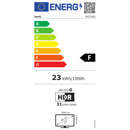 Benq | LED Monitor | PD2705Q | 27 " | IPS | QHD | 16:9 | 60 Hz | 5 ms | 2560 x 1440 | 300 cd/m | HDMI ports quantity 1 | Dark Gr