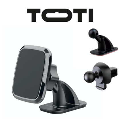 SEEK TOTI Magnetic Square Shape Car Holder with 3M Glue Mount (Black)