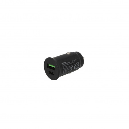 SEEK TOTI 30W Type-C + USB A Car Fast Charger, Black (Black)