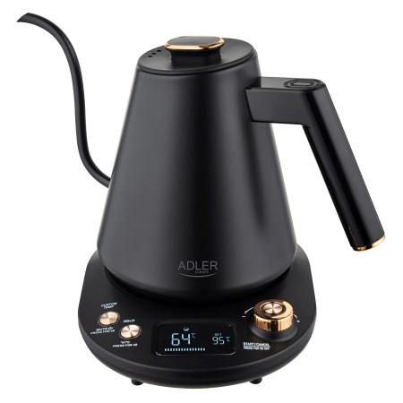 Adler Kettle | AD 1349 | Electric | 1100 W | 1 L | Stainless steel | 360 rotational base | Black/Gold