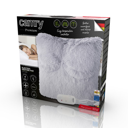 Camry | Electirc heating pad | CR 7428 | Number of heating levels 2 | Number of persons 1 | Washable | Remote control | Grey