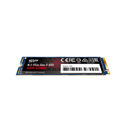 Silicon Power SSD | P34A80 | 1000 GB | Solid-state drive interface PCIe Gen3x4 | Read speed 3400 MB/s | Write speed 3000 MB/s