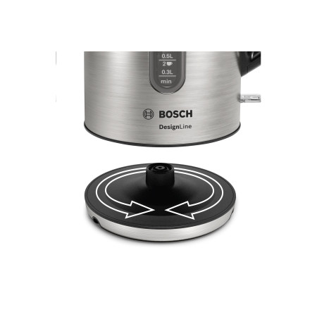 Bosch | Kettle | DesignLine TWK4P440 | Electric | 2400 W | 1.7 L | Stainless steel | 360 rotational base | Stainless steel/Black