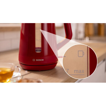 Bosch Kettle | TWK1M124 | Electric | 2400 W | 1.7 L | Plastic | 360 rotational base | Red