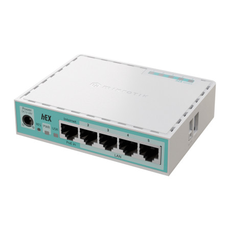 MikroTik RouterBOARD hEX | E50UG | 10/100/1000 Mbit/s | Ethernet LAN (RJ-45) ports 5 | Mesh Support No | MU-MiMO No | No mobile 