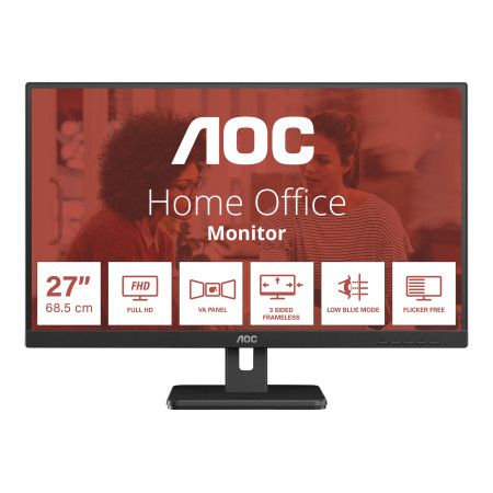 AOC | Monitor | 27E3UM/BK | 27 " | VA | FHD | 16:9 | 4 ms | 300 cd/m | HDMI ports quantity 1 | 75 Hz