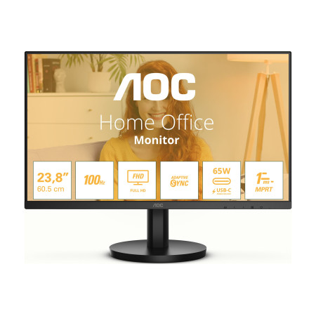 AOC 24B3CA2 |23,8" | IPS | FHD | 100 Hz | 1 ms | 1920 x 1080 pixels | 250 cd/m | Quantité de ports HDMI 1 | Noir