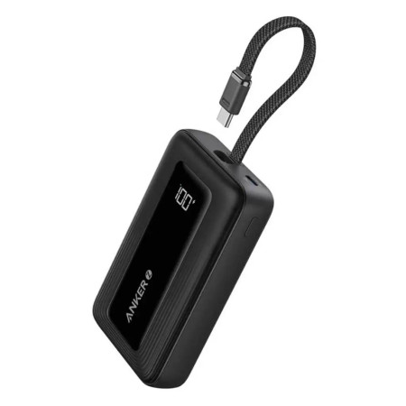 Anker Power Bank with Built-In USB-C Cable | A1688H11 | 10000 mAh | Black